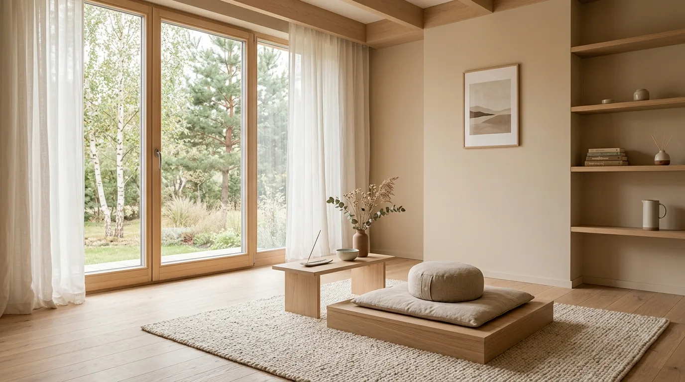 Let scent support the room in a subtle consistent way inspiration for a meditation space.